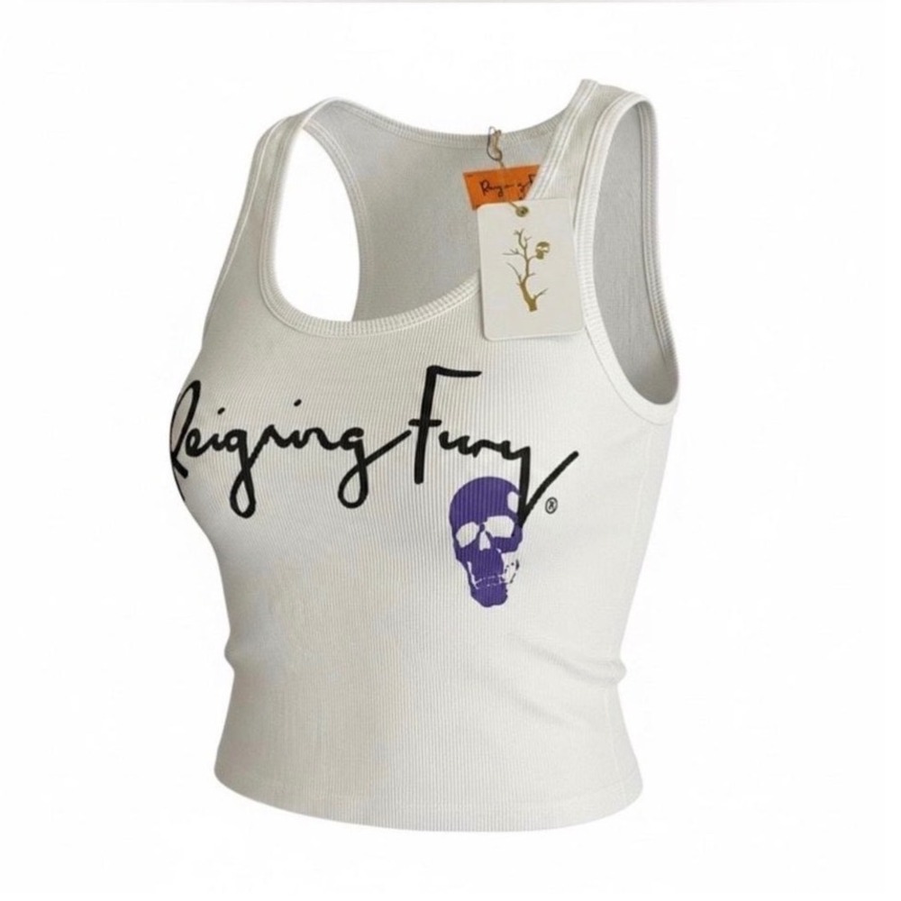 Reigning Fury Dead Oak Crop Tank Size Small